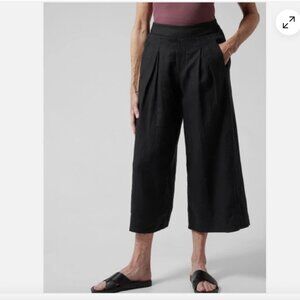 ATHLETA Playa Linen Wide Leg Crop Cropped Pants Trousers Size 12 Petite